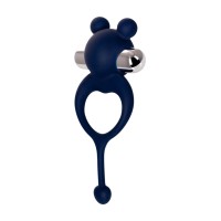 Виброкольцо с хвостиком JOS MICKEY, силикон, синий, 12,5 см
