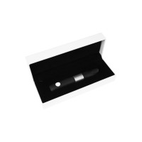 Вибратор клиторальный Qvibry 8Gb USB памяти, силикон, черный, 12 см