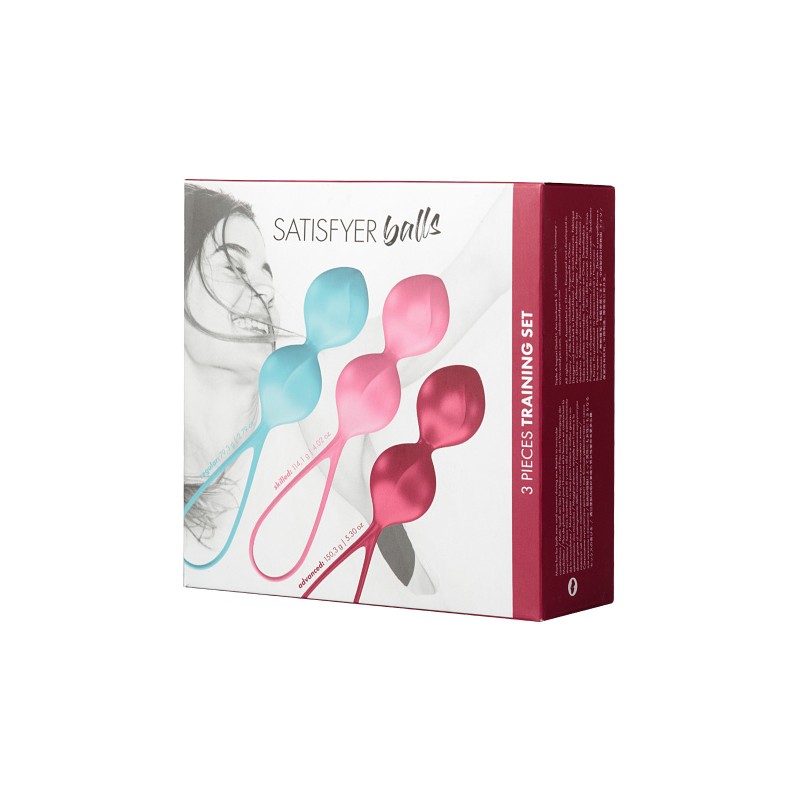 Набор вагинальных шариков Satisfyer Balls C03 Double, силикон, ассорти, Ø 3 см.