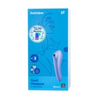 Вакуум-волновой стимулятор клитора Satisfyer Dual Pleasure Connect App, силикон, сиреневый, 17,9 см