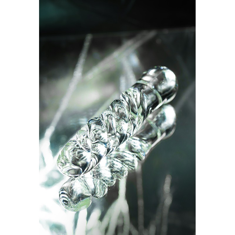 Двусторонний фаллоимитатор Sexus Glass, стекло, прозрачный, 16 см