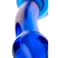 Двусторонний фаллоимитатор Sexus Glass, стекло, синий, 25 см