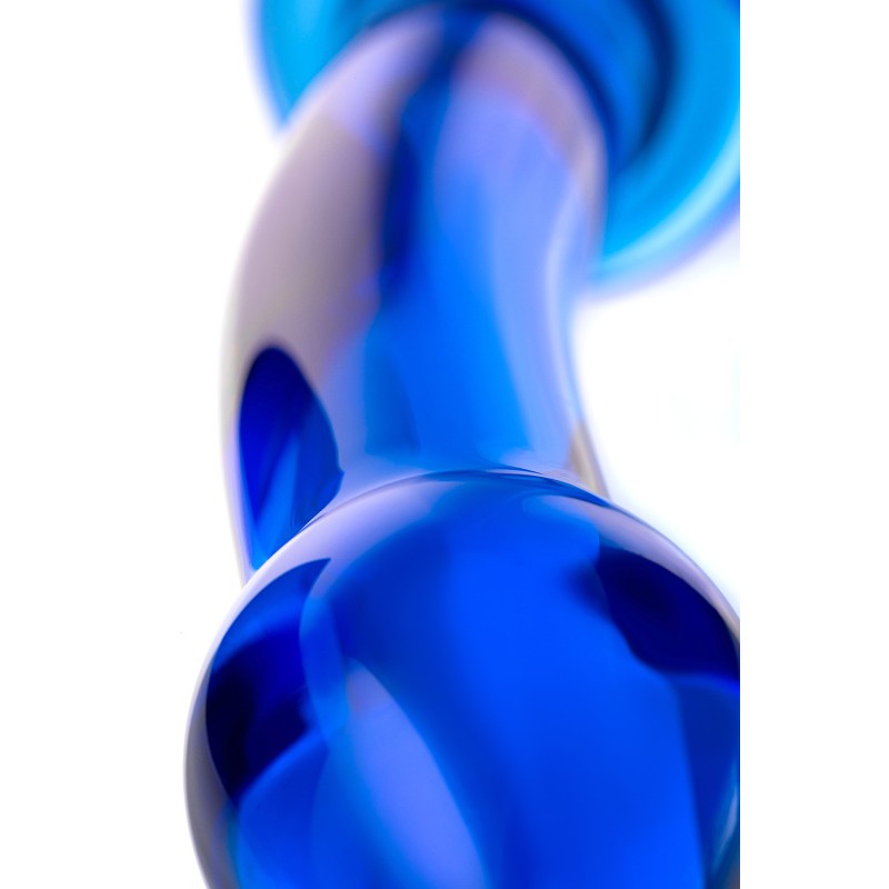 Двусторонний фаллоимитатор Sexus Glass, стекло, синий, 25 см