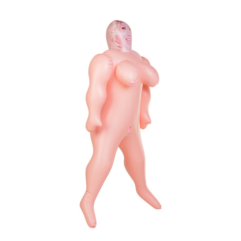 Кукла надувная Dolls-X by TOYFA Isabella, толстушка, с двумя отверстиями, блондинка, 160 см