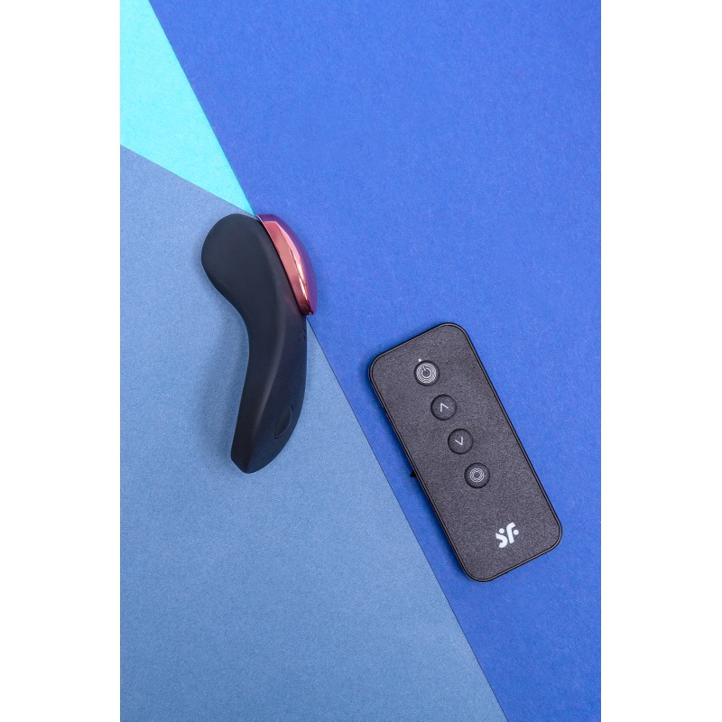 Вибровкладыш в трусики Satisfyer Little Secret Connect App с пультом ДУ, силикон, чёрный, 8,57 см