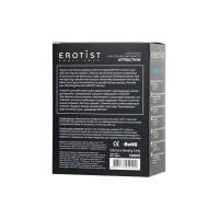 Чехол для мошонки Erotist Attraction с эрекционным кольцом и вибрацией, силикон, черный, 6,5 см