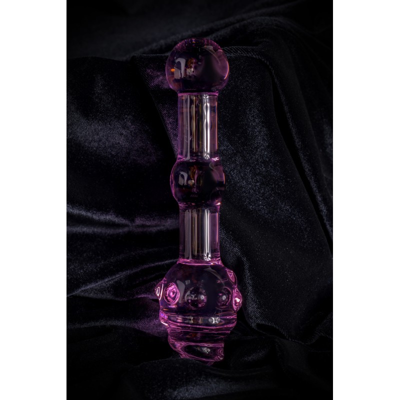 Двусторонний фаллоимитатор Sexus Glass, стекло, розовый, 17 см