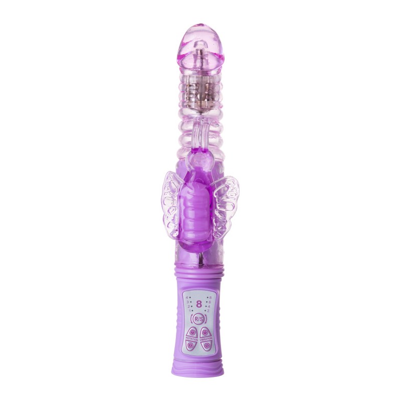 Вибратор с клиторальным стимулятором A-Toys by TOYF Serk High-Tech fantasy, TPE, фиолетовый, 24,5 см