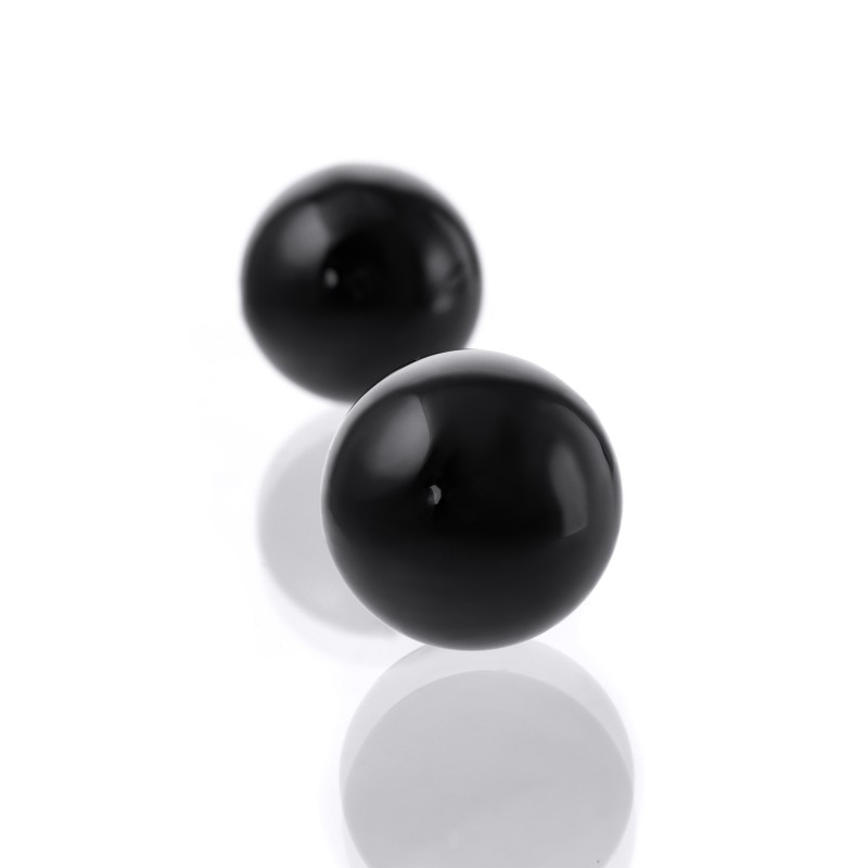 Вагинальные шарики Sexus Glass, стекло, черные, Ø 3,2 см