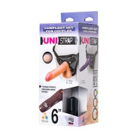 Реалистичный страпон на креплении UNI strap 6" с вибрацией, с 2 насадками, neoskin, 18 см