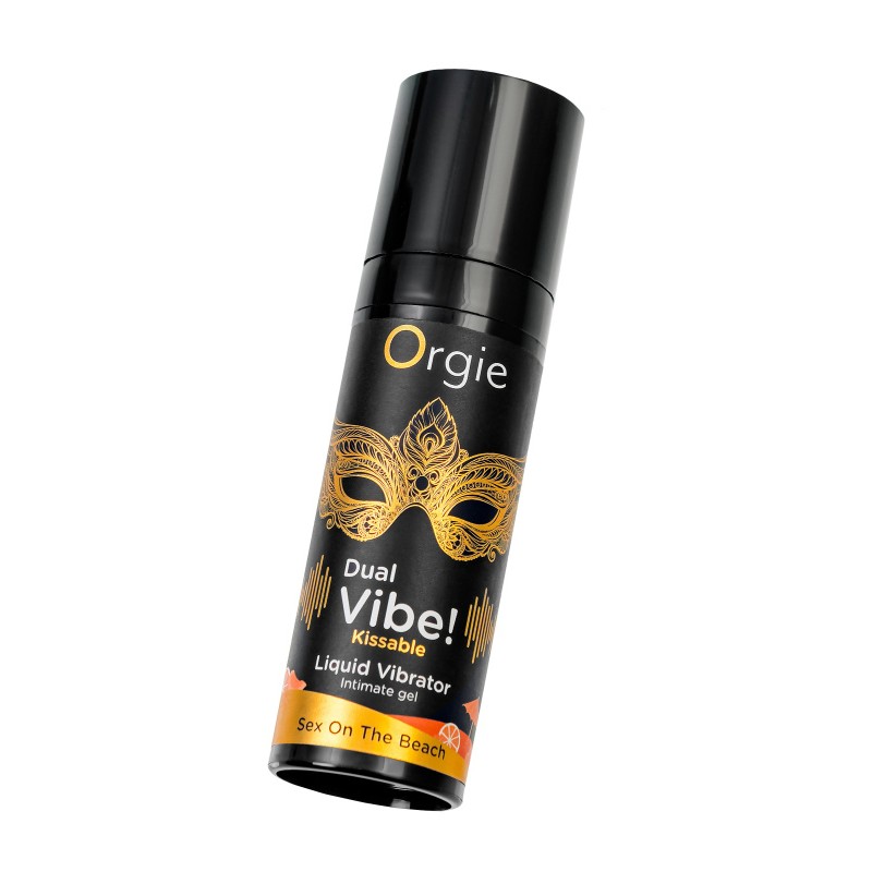 Съедобный гель с эффектом вибрации Orgie DUAL VIBE!, со вкусом коктейля секс на пляже, 15 мл