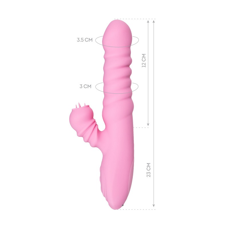 Вибратор JOS Lixy, с функцией Up&Down, силикон, розовый, 23 см