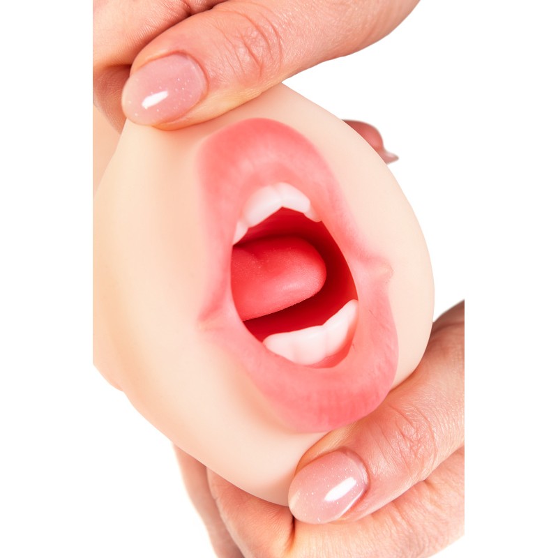 Мастурбатор реалистичный Juicy Pussy by TOYFA Pretty Mouth, рот и вагина, SoftSkin, телесный,17 см