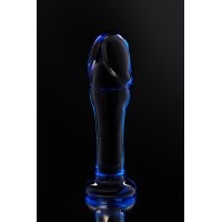 Анальный фаллоимитатор Sexus Glass, стекло, синий, 13 см