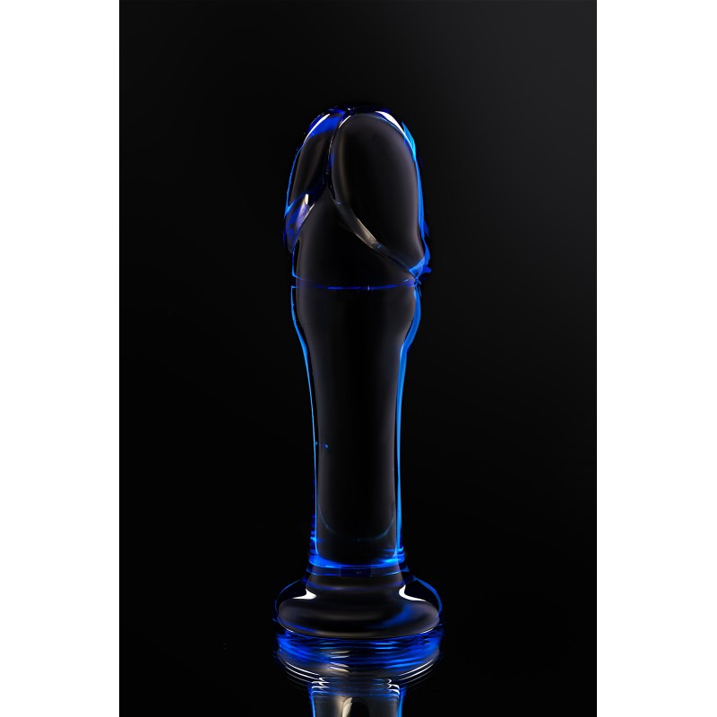 Анальный фаллоимитатор Sexus Glass, стекло, синий, 13 см