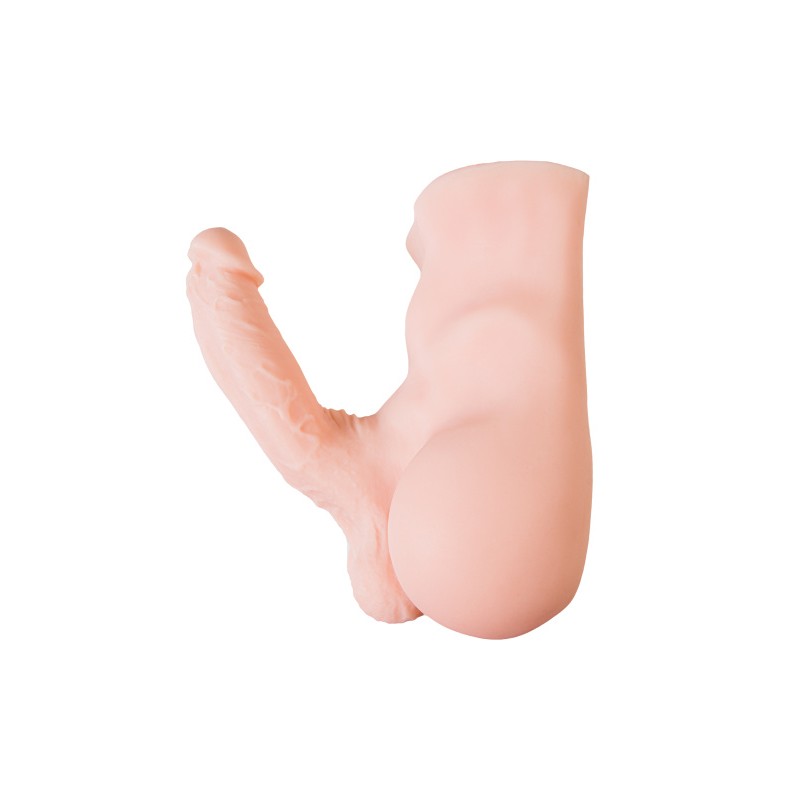 Мастурбатор с фаллосом Juicy Pussy by TOYFA Manuel, TPE, телесный, 25 см