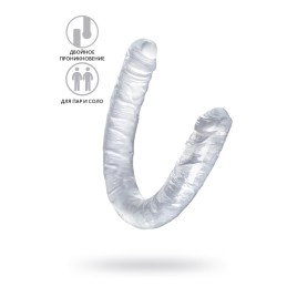 Фаллоимитатор двусторонний TOYFA Basic Double Dildo, TPR, прозрачный, 40 см