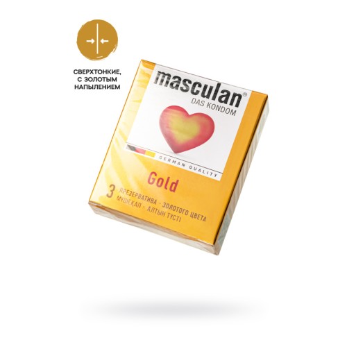 Презервативы Masculan, 5 ultra, золотые, 19 см, 5,3 см, 3 шт.(Gold № 3)