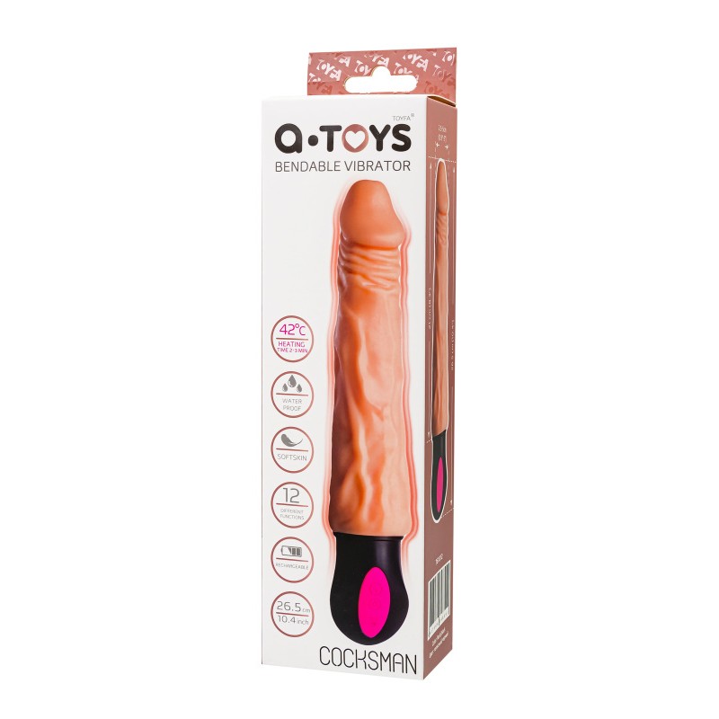 Реалистичный вибратор с подогревом A-Toys by TOYFA Cocksman, TPE, телесный, 26,5 см