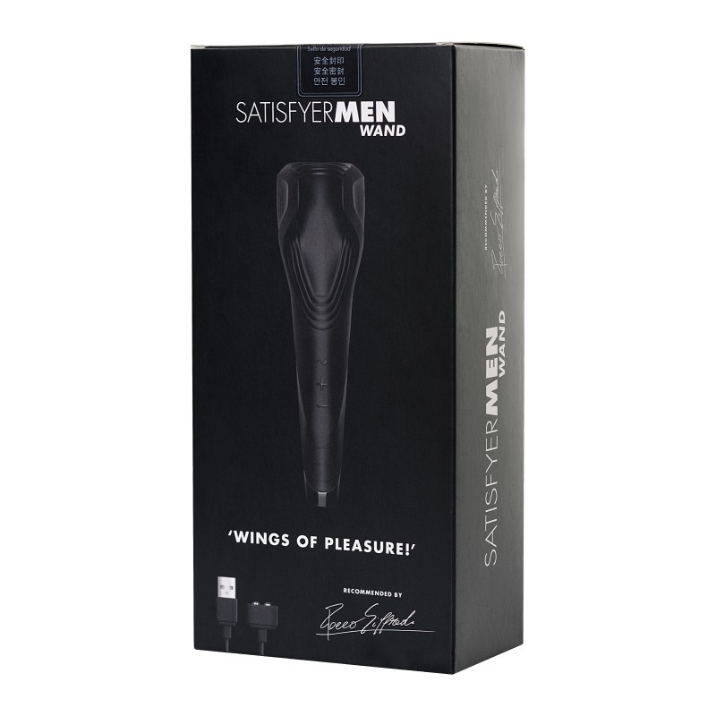 Мастурбатор нереалистичный Satisfyer  Men Wand , силикон, чёрный, 20 см.