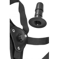 Трусики для страпона RealStick Strap-On Abigail, экокожа, черные