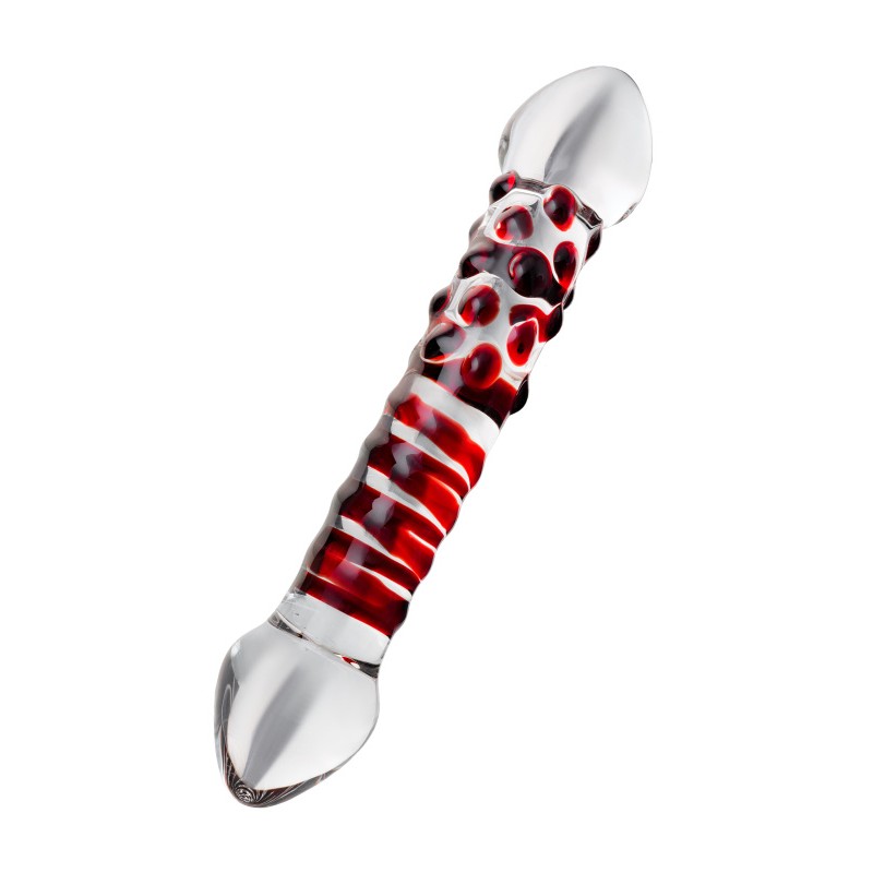 Двусторонний фаллоимитатор Sexus Glass, стекло, прозрачный, 21 см