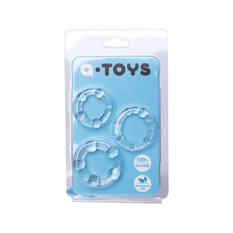 Набор колец A-Toys by TOYFA, силикон, прозрачный, Ø 3,5/3/2 см