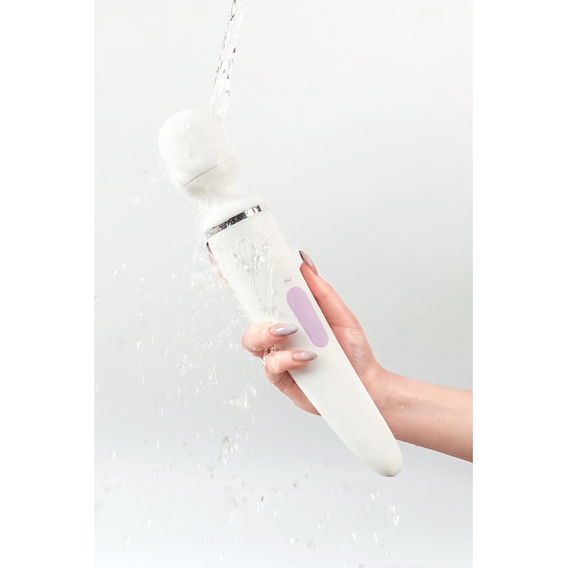 Нереалистичный вибратор Satisfyer Wand-er Woman, ABS пластик, белый, 34 см
