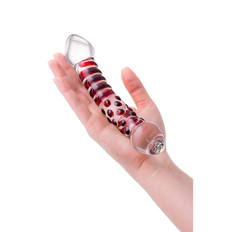 Двусторонний фаллоимитатор Sexus Glass, стекло, прозрачный, 21 см