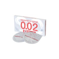 Презервативы Sagami, original 0.02, полиуретан, ультратонкие, гладкие, 19 см, 5,8 см, 2 шт.
