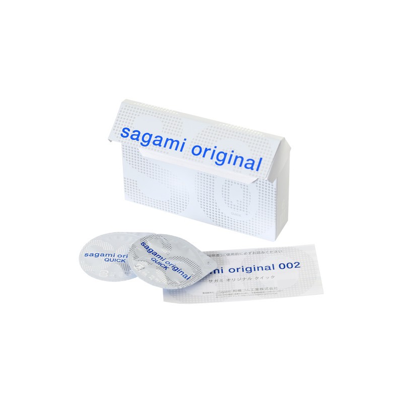 Презервативы Sagami, original Quick 0.02, полиуретан, 17 см, 5,5 см, 6 шт.