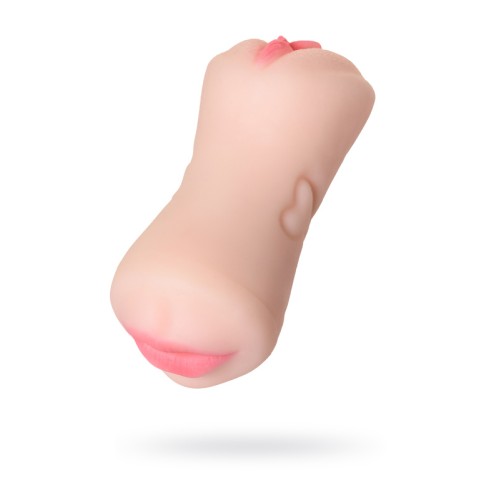 Мастурбатор реалистичный Juicy Pussy by TOYFA Pretty Mouth, рот и вагина, SoftSkin, телесный,17 см