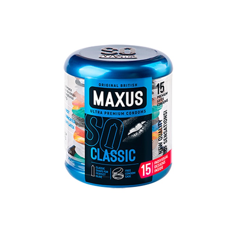 Презервативы Maxus, классические, латекс, железный кейс, 15 шт.