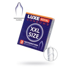 Презервативы Luxe, royal, XXL size, 19 см, 5,2 см, 3 шт.