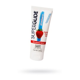Съедобная смазка на водной основе HOT Superglide для орального секса со вкусом клубники, 75 мл