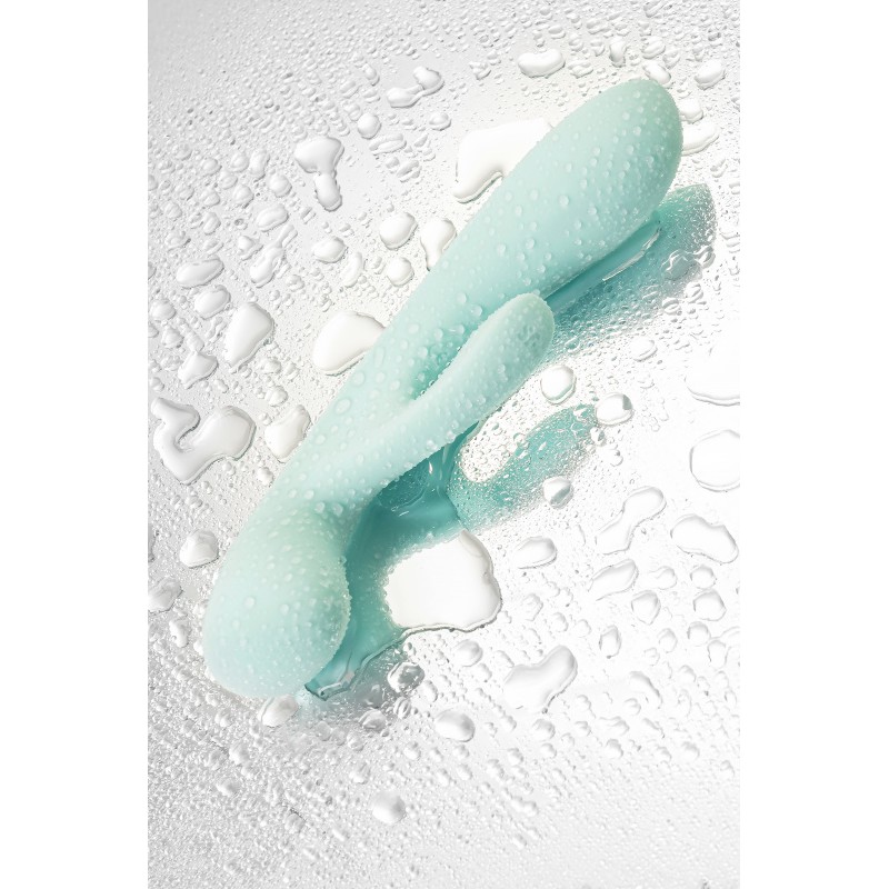 Нереалистичный вибратор Satisfyer Triple Oh, силикон, голубой, 24 см