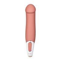 Нереалистичный вибратор Satisfyer Master, силикон, бежевый, 23,5 см.