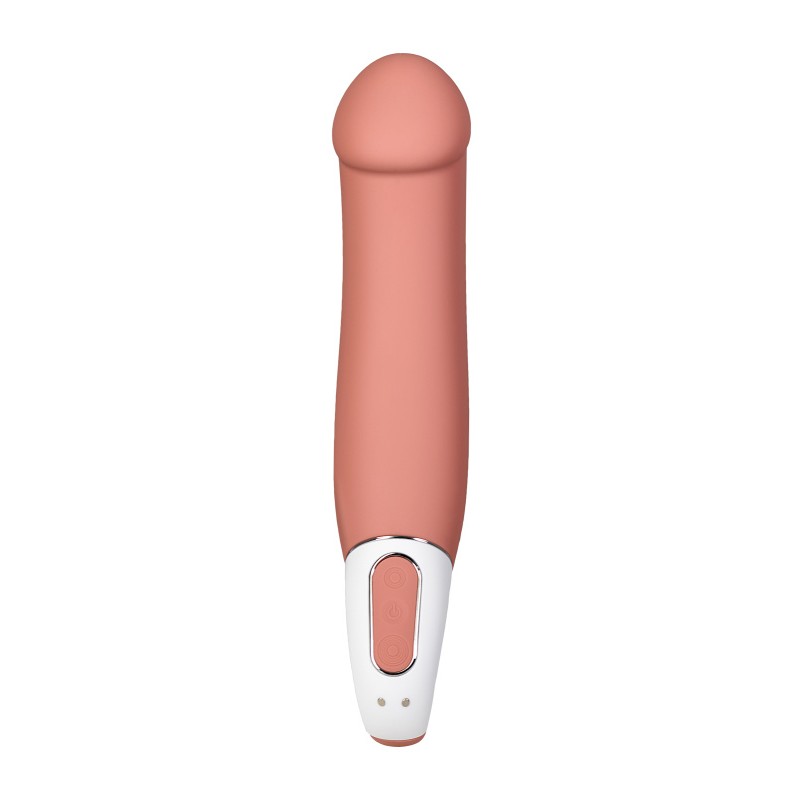 Нереалистичный вибратор Satisfyer Master, силикон, бежевый, 23,5 см.