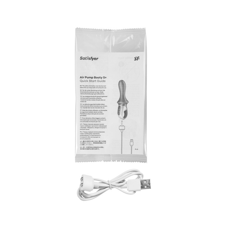 Вибратор с расширением Satisfyer Air Pump Booty 5+ Connect App, силикон, розовый, 15 см