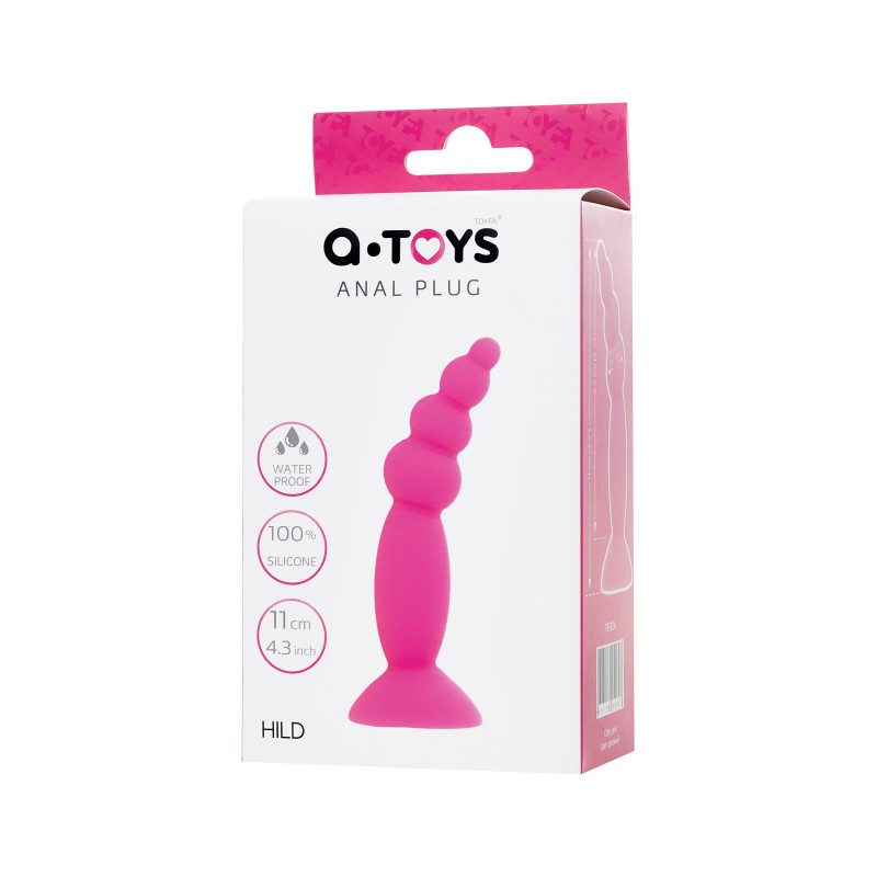 Анальная втулка A-Toys by TOYFA Hild, силикон, розовый, 11 см