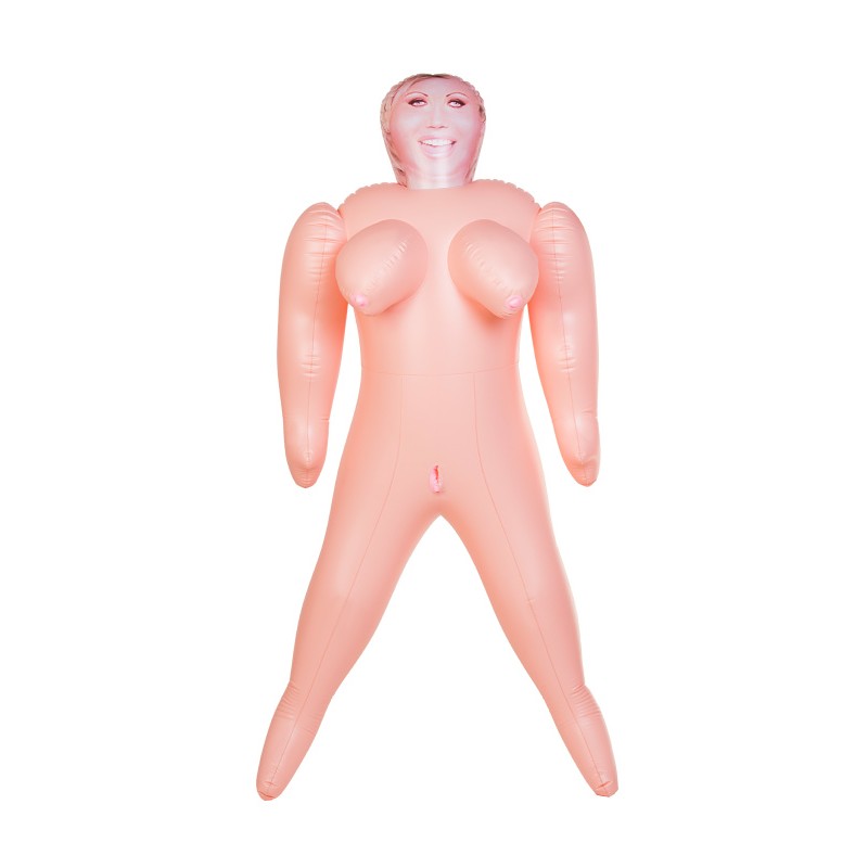 Кукла надувная Dolls-X by TOYFA Isabella, толстушка, с двумя отверстиями, блондинка, 160 см