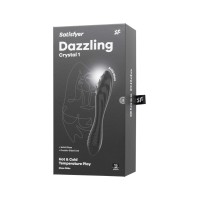 Двусторонний фаллоимитатор Satisfyer Dazzling Crystal 1, стекло, черный, 18,5 см