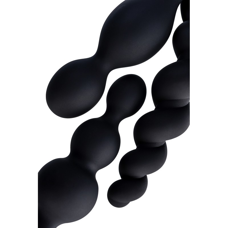 Набор анальных плагов Satisfyer Booty Call black 3 шт, силикон, чёрный, 13,5 см