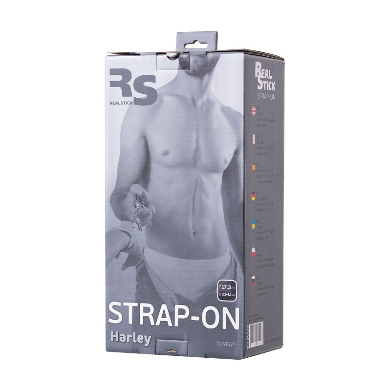 Страпон на креплении RealStick Strap-On Harley, TPR, телесный, 17,3 см