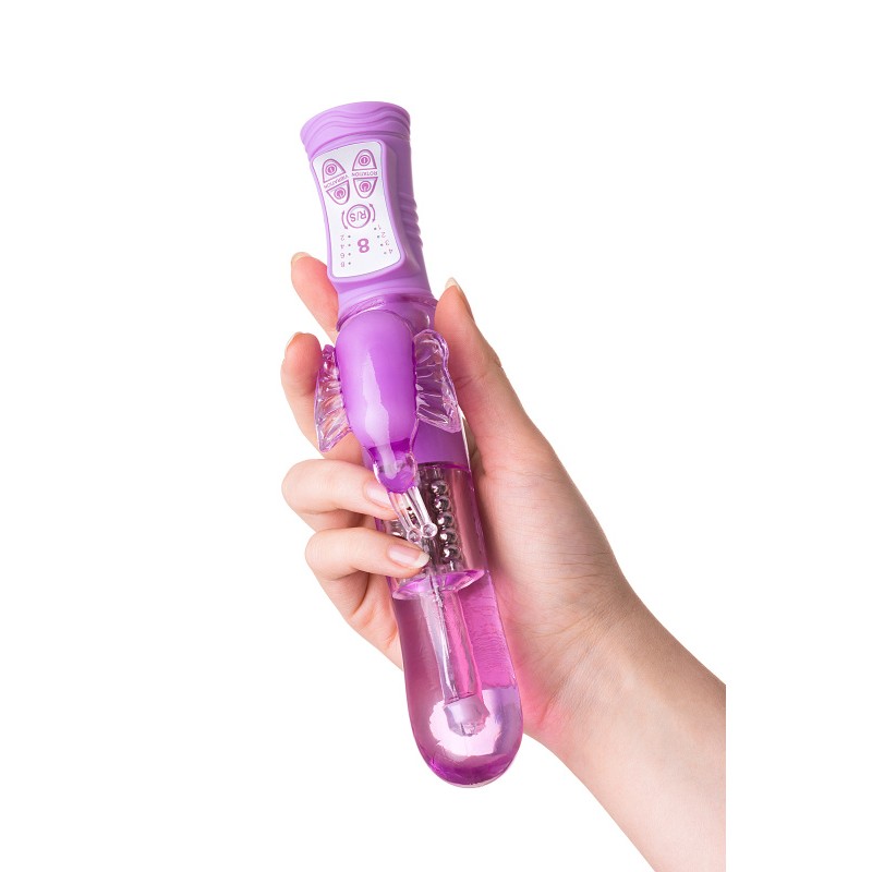 Вибратор с клиторальным стимулятором A-Toys by TOYFA High-Tech fantasy, TPE, фиолетовый, 22,4 см