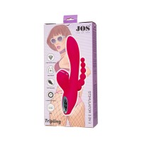 Вибростимулятор 3 в 1 JOS TRIPLING, силикон, розовый, 21 см