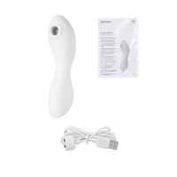 Вакуумный стимулятор клитора с вибрацией Satisfyer Curvy Trinity 5 Connect App, белый, 16,5 см