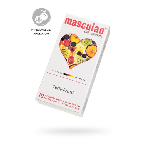 Презервативы Masculan, ultra 1, тутти-фрутти, 19 см, 5,3 см, 10 шт.