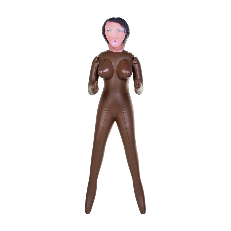 Кукла надувная Dolls-X by TOYFA Michelle, негритянка, с тремя отверстиями, 160 см