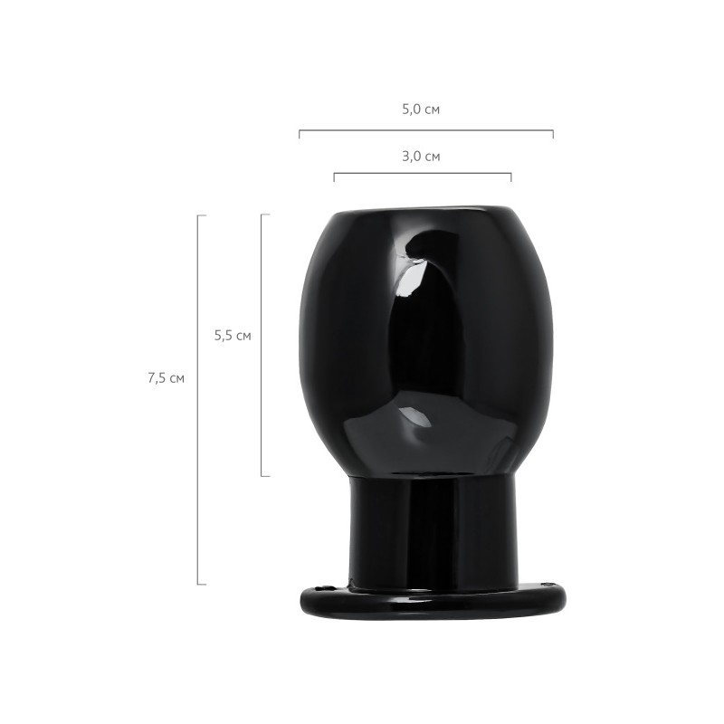 Анальная втулка TOYFA Basic L, TPE, чёрная, 7,5 см